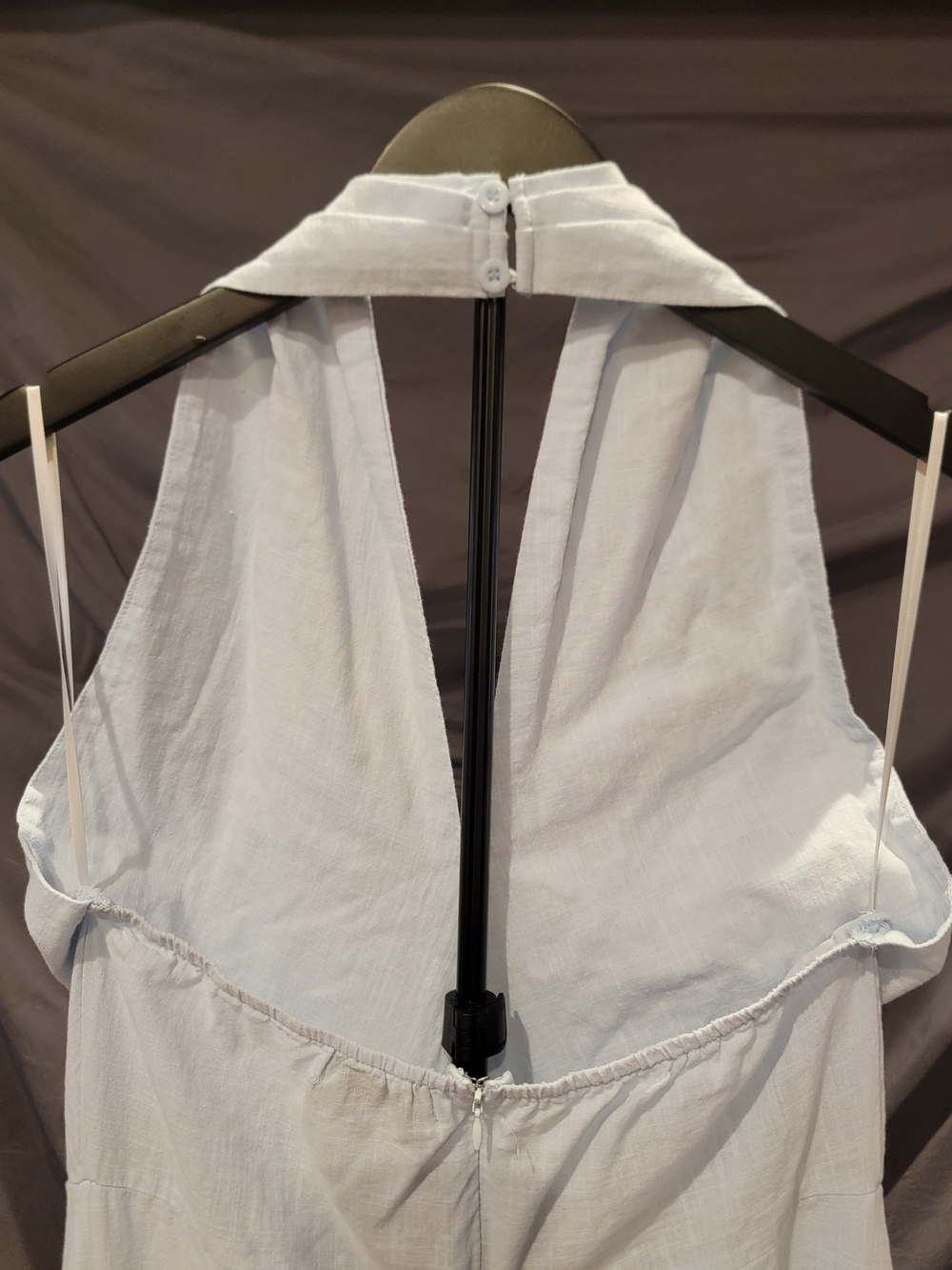 Petal & Pup - Light Blue Deep V Maxi Dress - Linen - Size XL - Picture 5 of 16